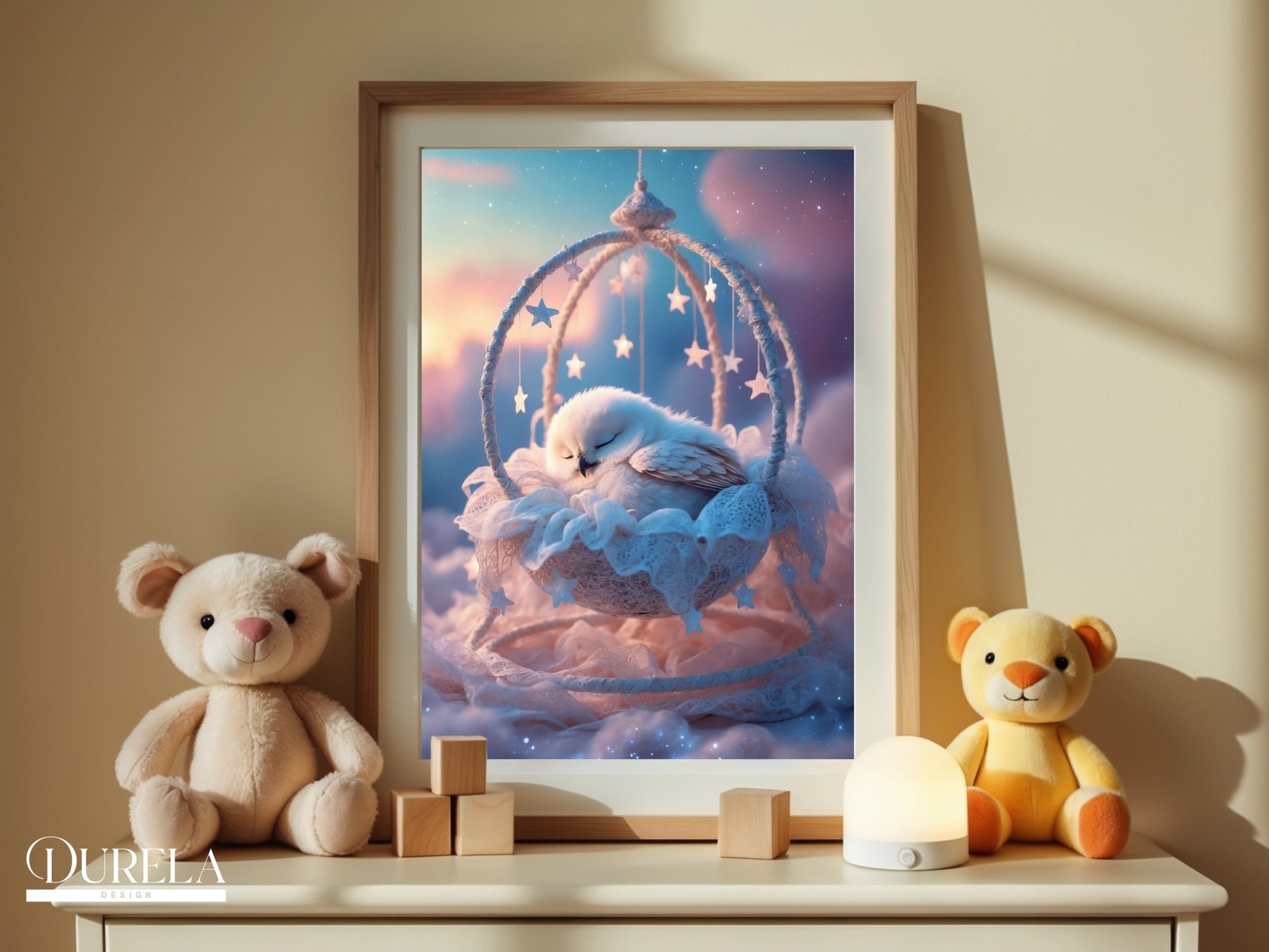 Sleeping Baby Owl Wall Art