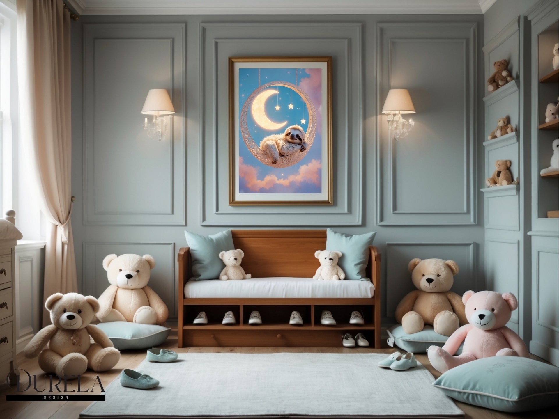 Moonlight Hanging Sloth Wall Art