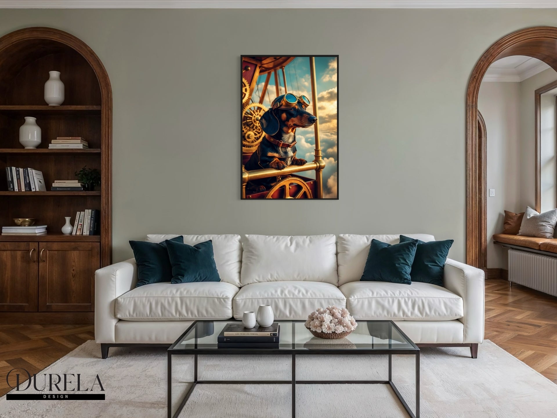 Dachshund Steampunk Pilot Fantasy Wall Art