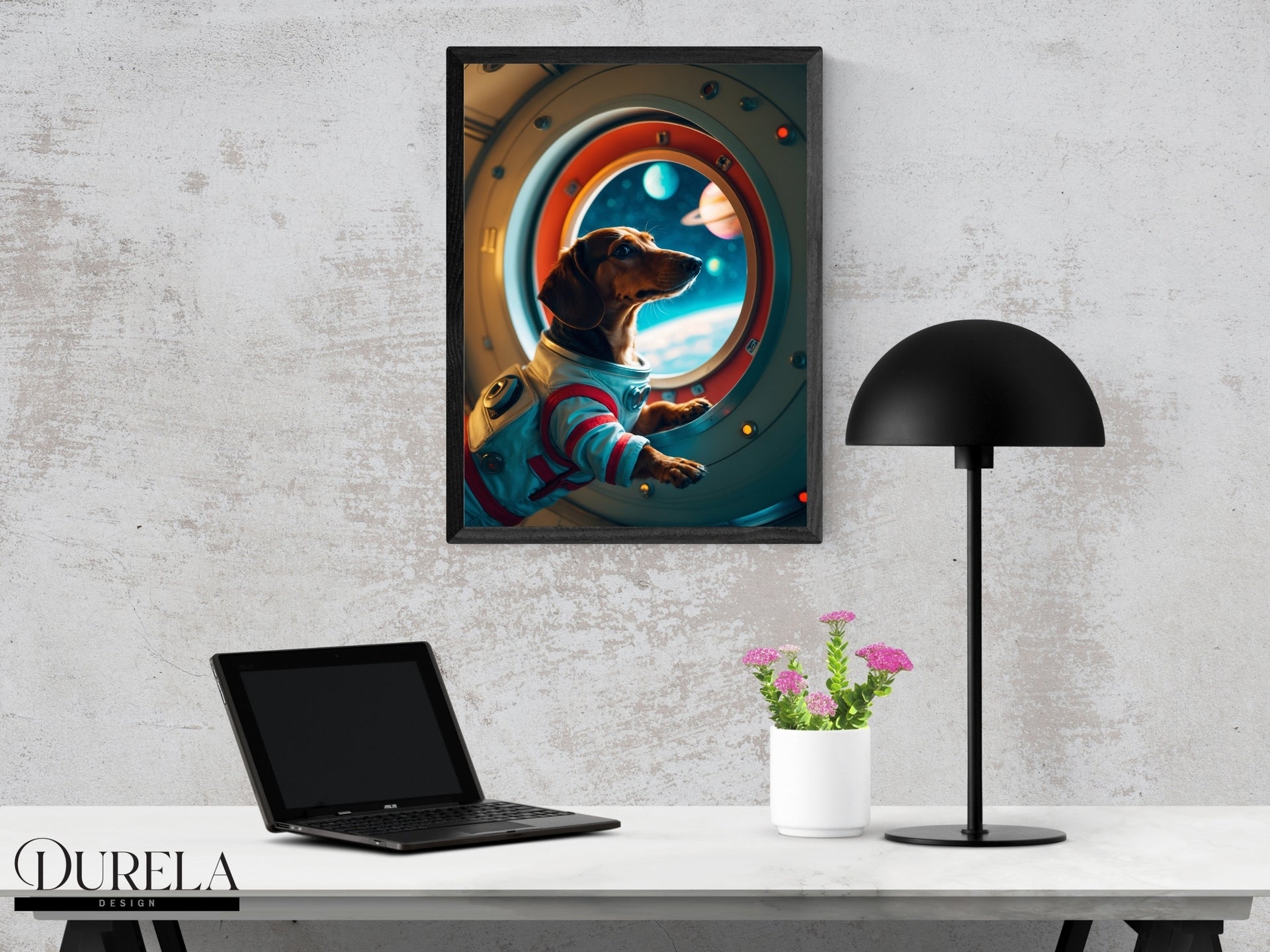 Dachshund Steampunk Pilot Fantasy Wall Art