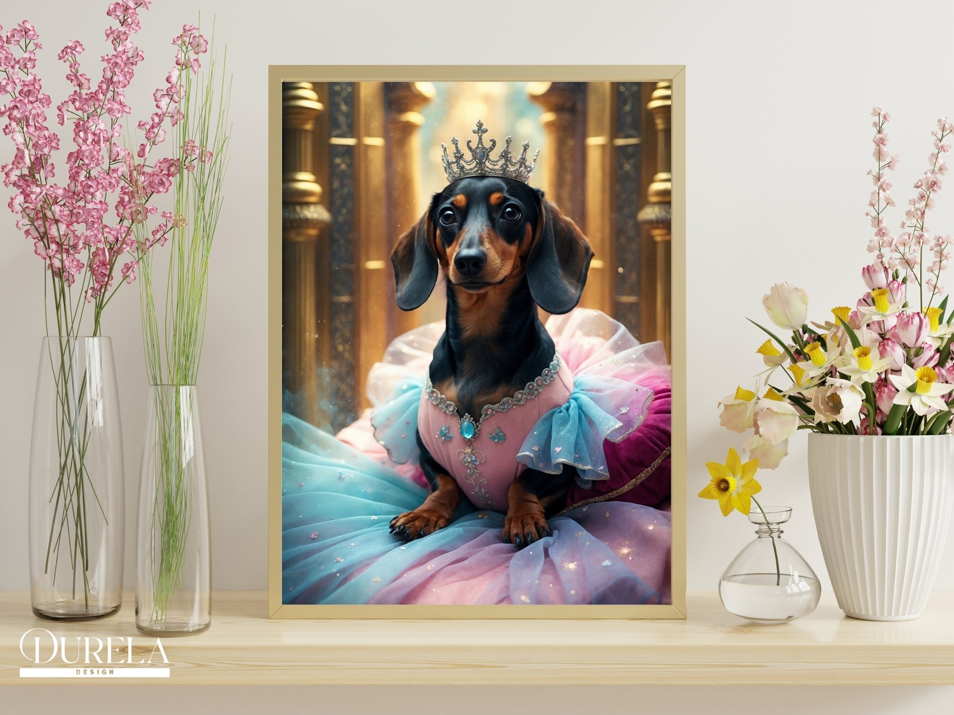 Dachshund Princess Fantasy Wall Art