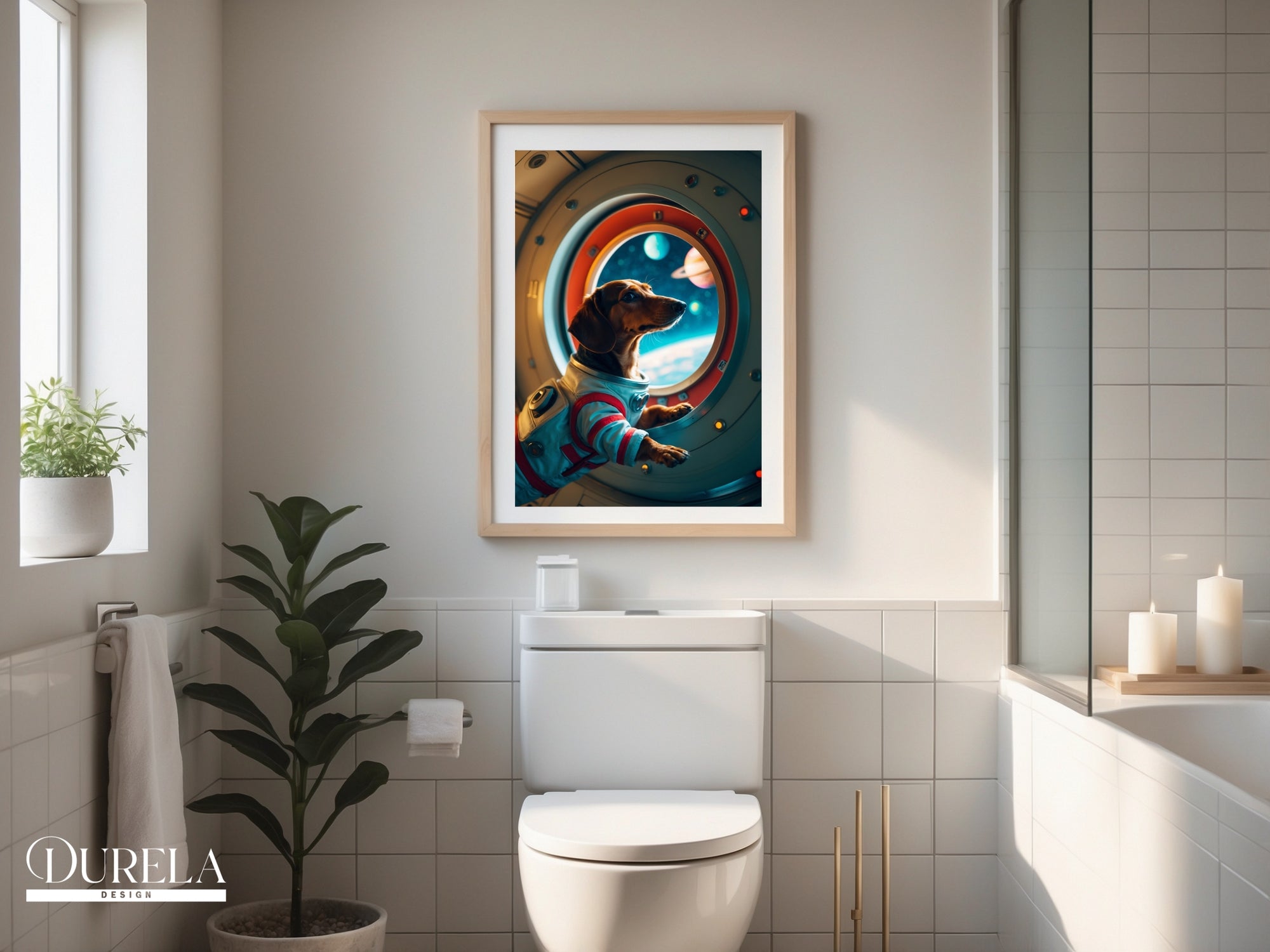 Dachshund Astronaut Fantasy Wall Art