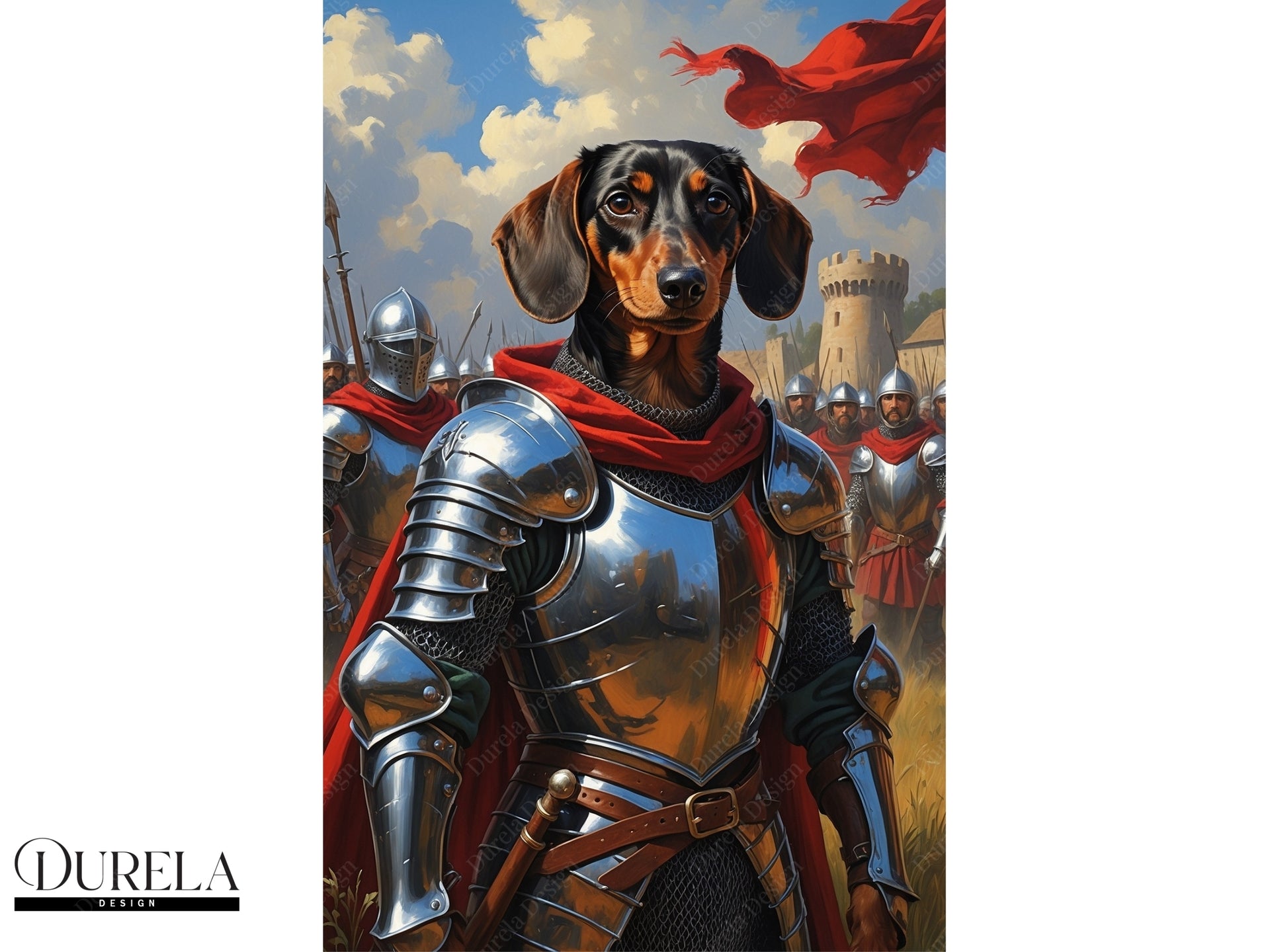 Dachshund Army Soldier Fantasy Wall Art