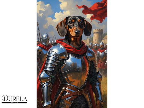 Dachshund Army Soldier Fantasy Wall Art