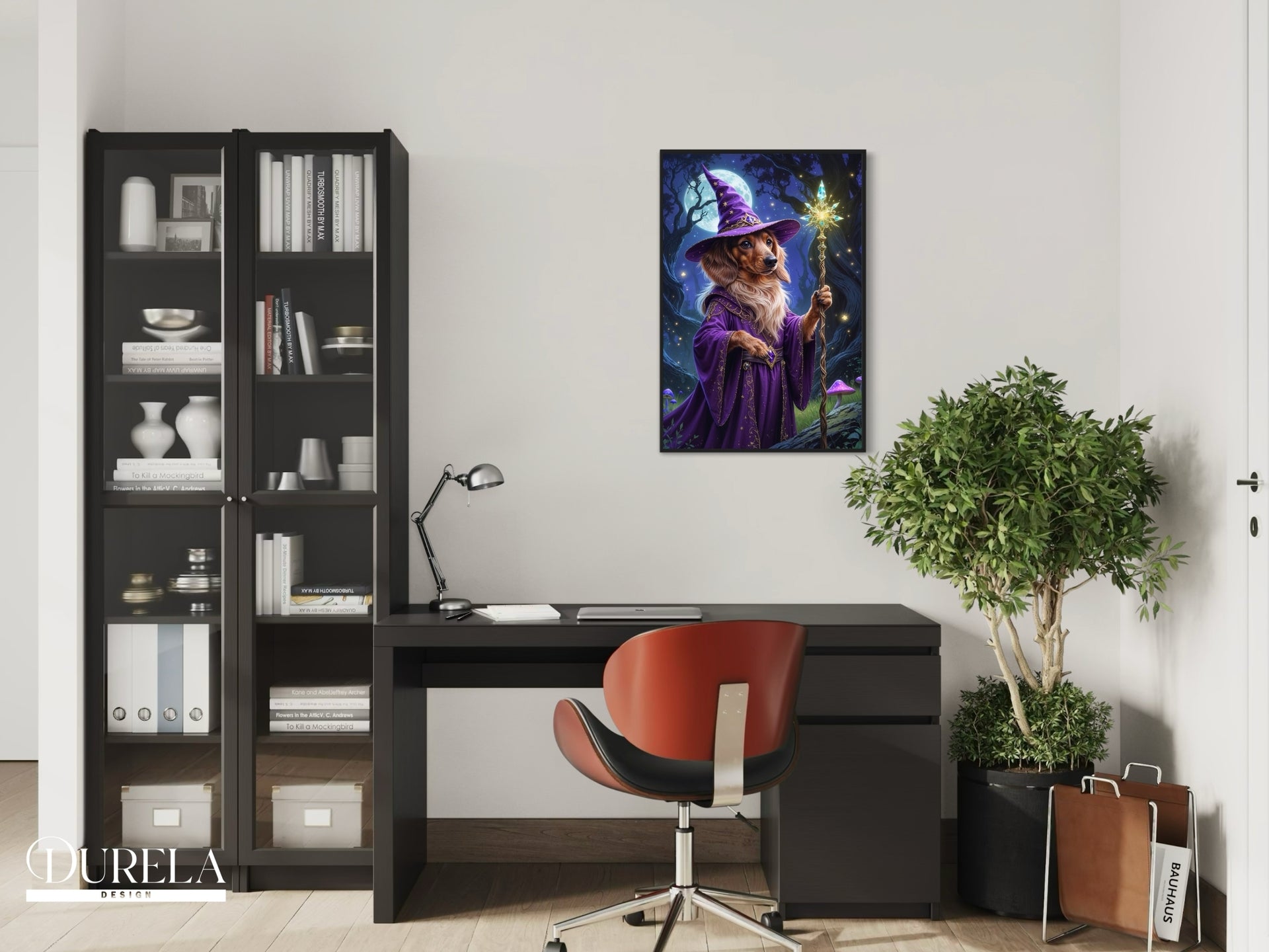 Dachshund Wizard Fantasy Wall Art
