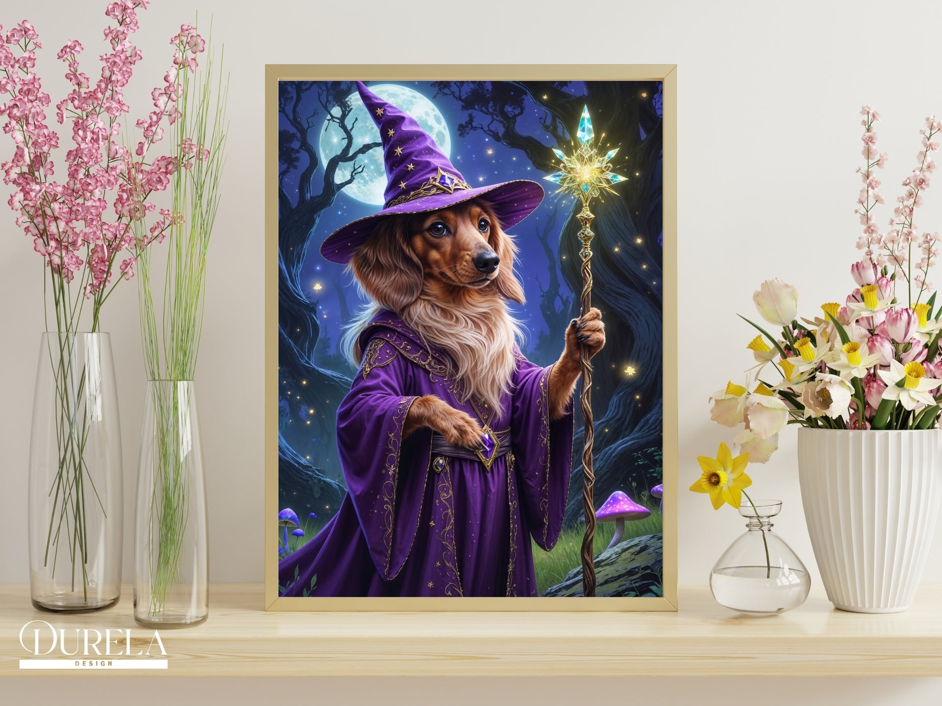 Dachshund Wizard Fantasy Wall Art