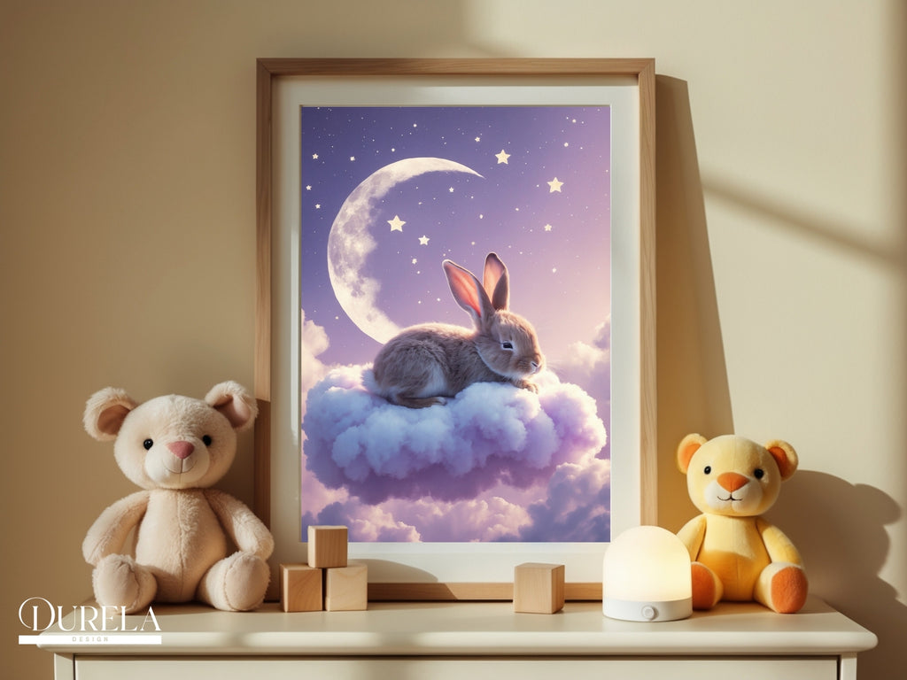 Sleepy Bunny Nursery Wall Art