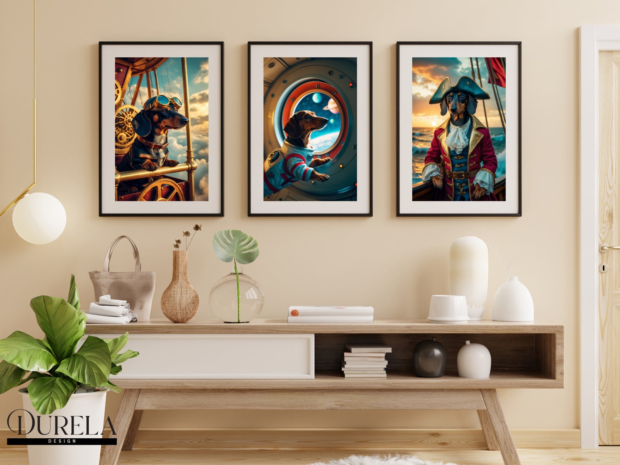 Dachshund Pirate Fantasy Wall Art