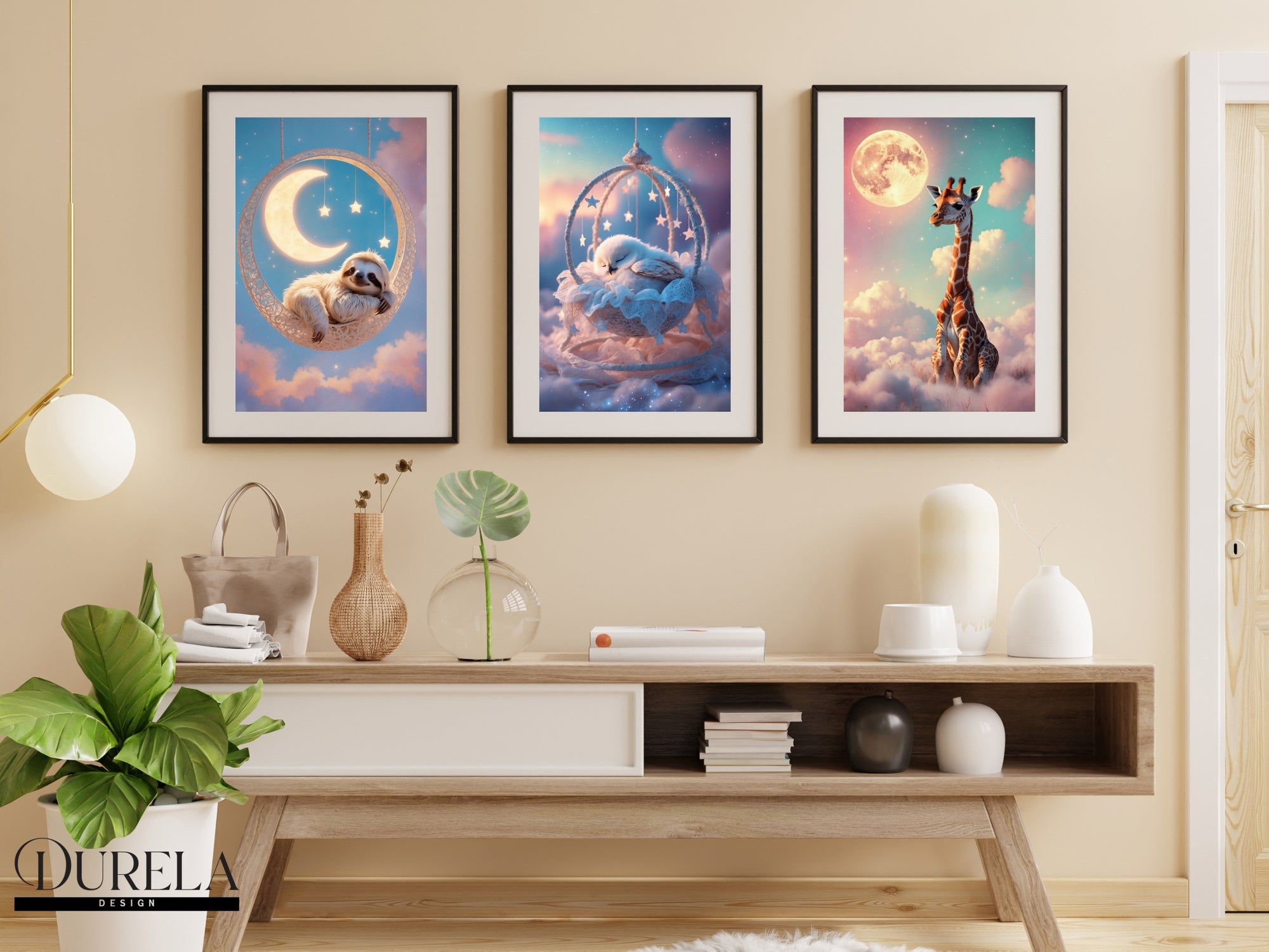 Moonlight Giraffe Wall Art (digital file)