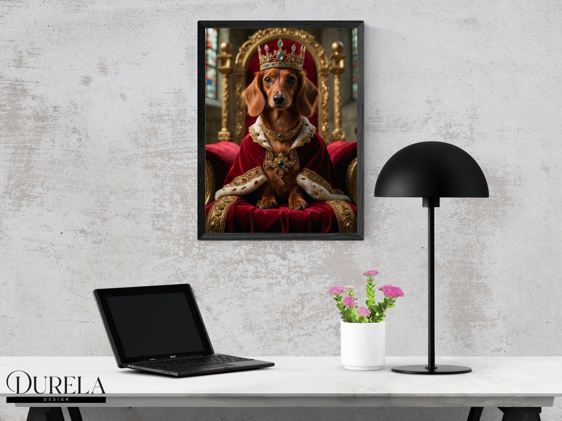 Dachshund King Fantasy Wall Art