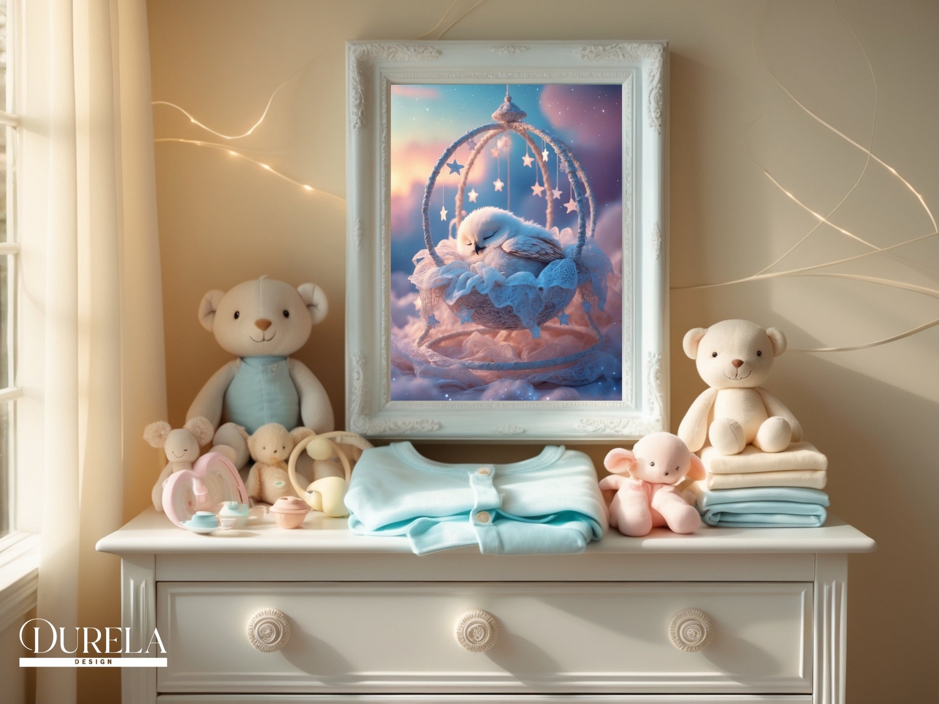 Sleeping Baby Owl Wall Art