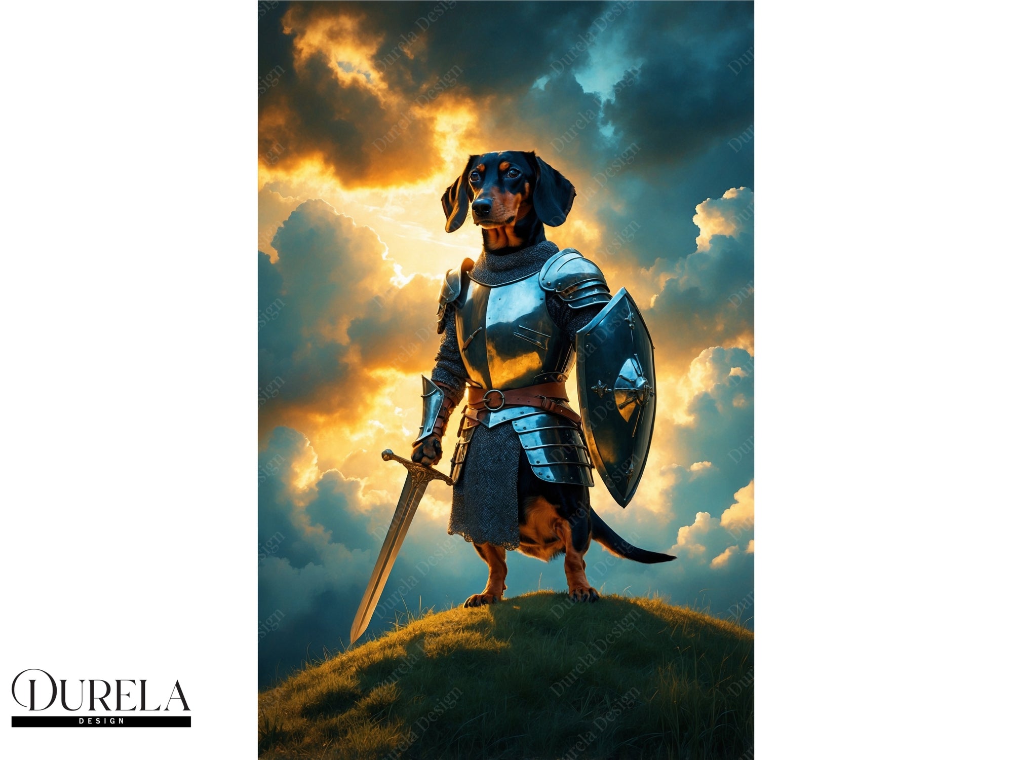 Dachshund Warrior Fantasy Wall Art (digital file)