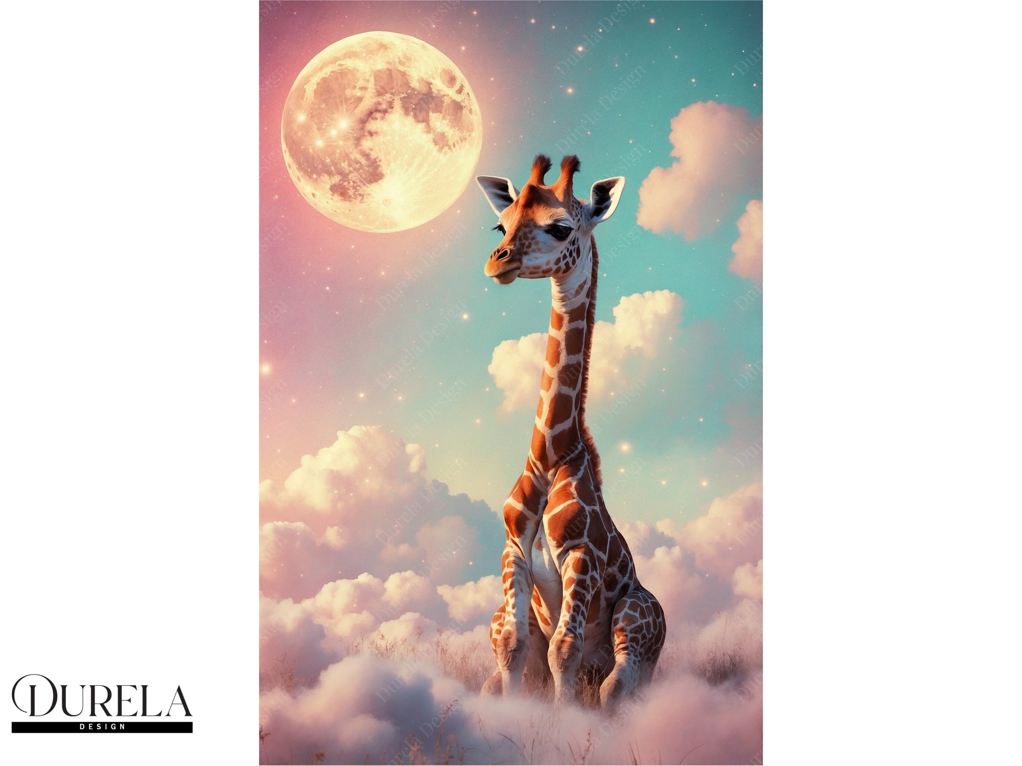 Moonlight Giraffe Wall Art (digital file)