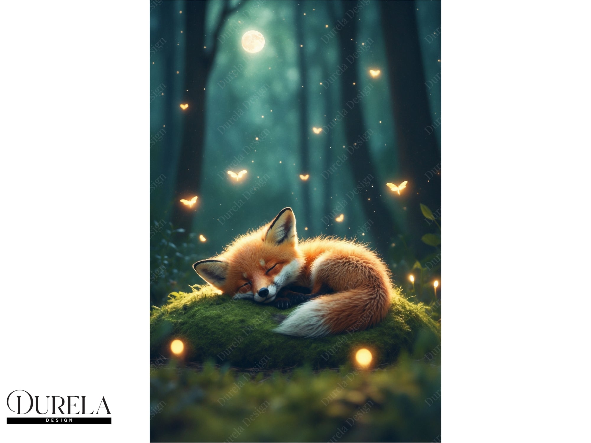 Sleepy Fox Wall Art (digital file)