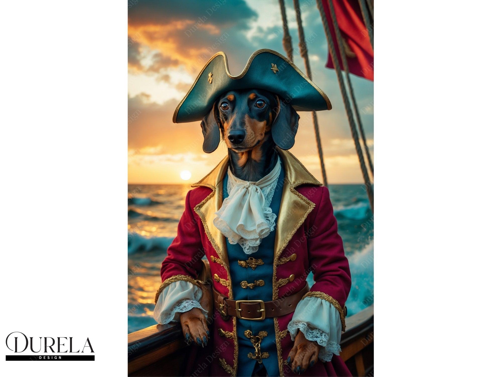 Dachshund Pirate Fantasy Wall Art