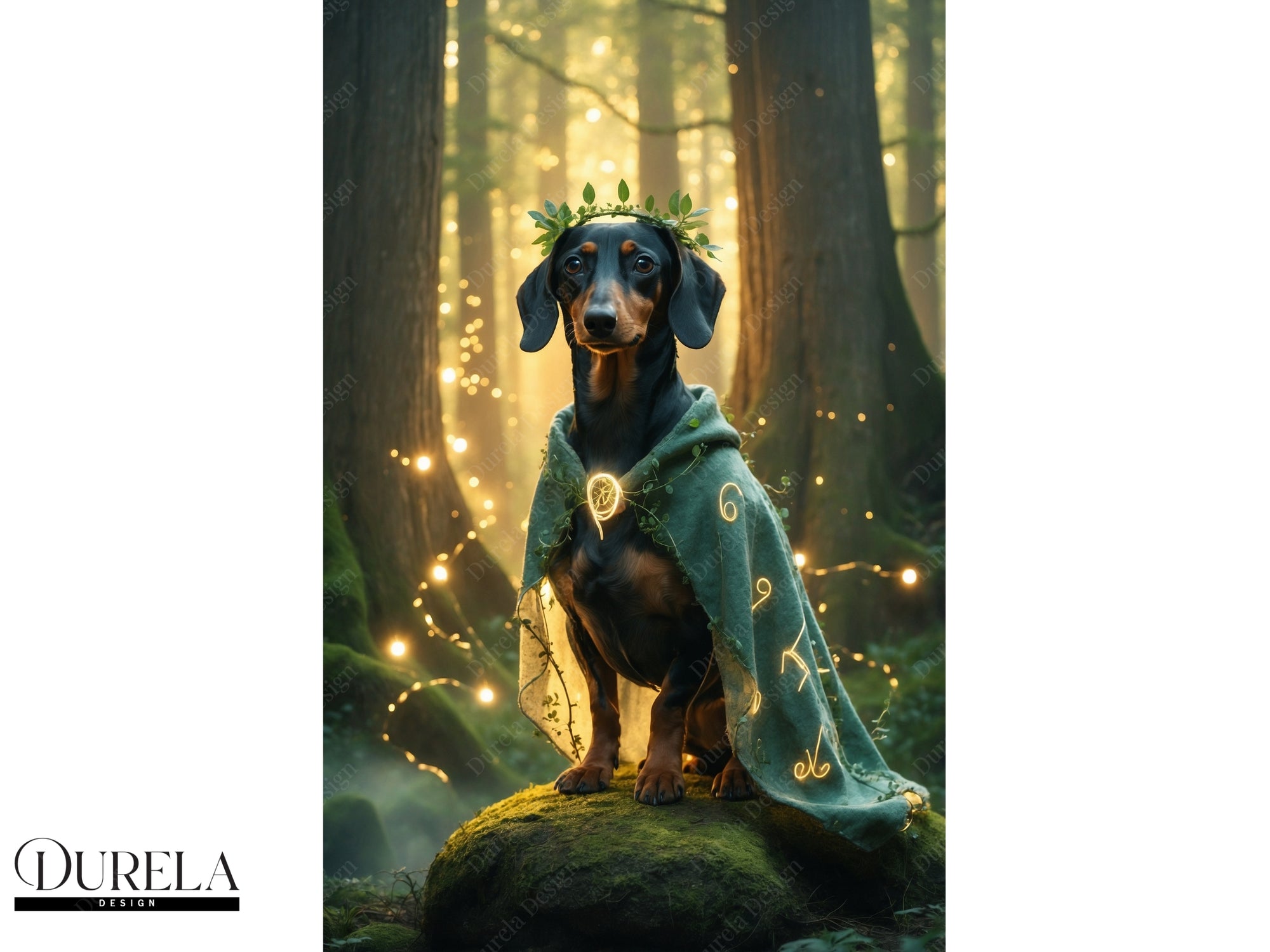 Dachshund Forest Guardian Fantasy Wall Art