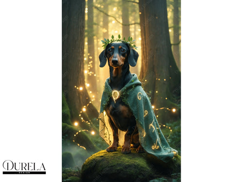 Dachshund Forest Guardian Fantasy Wall Art