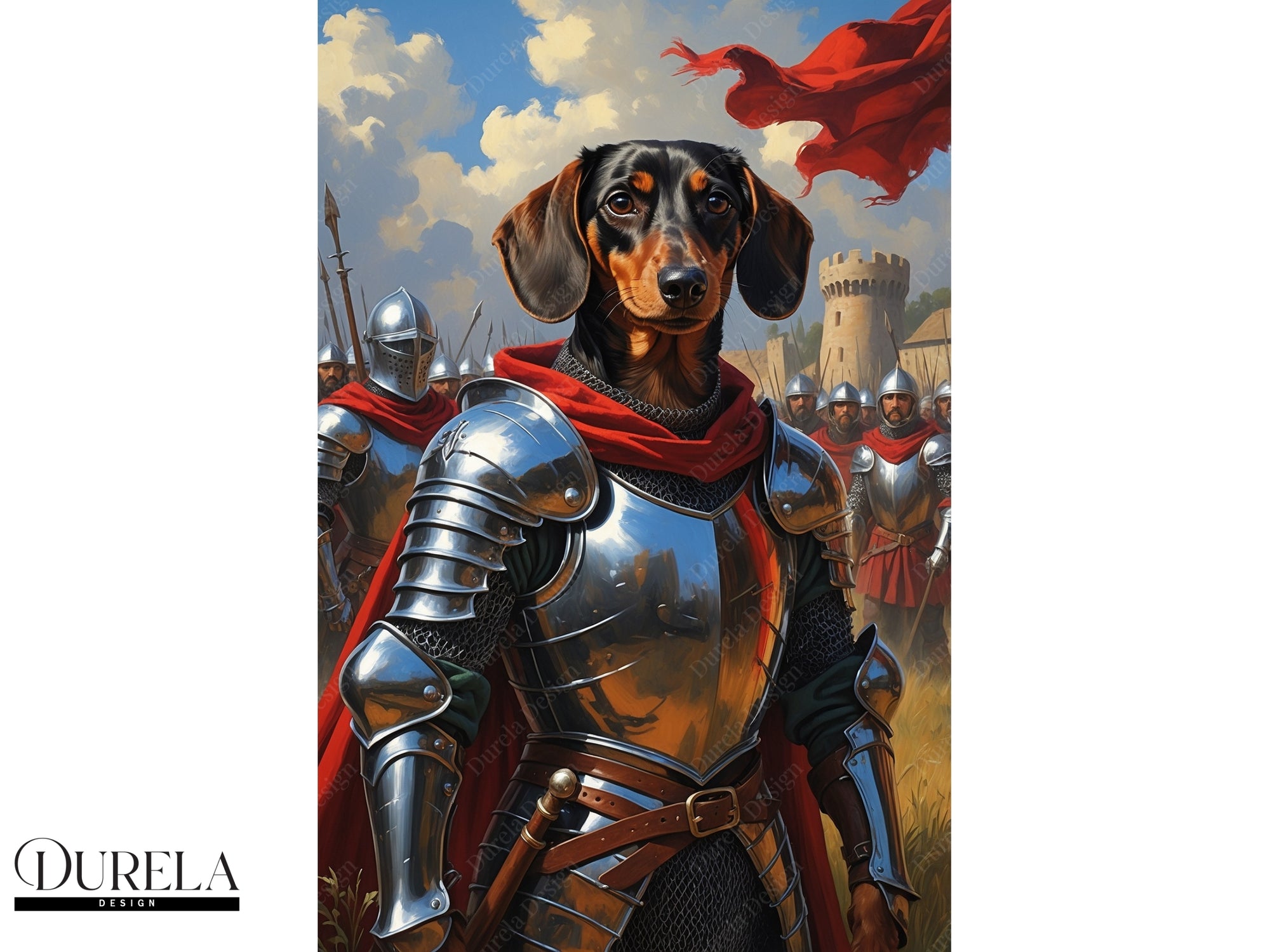Dachshund Soldier Fantasy Wall Art