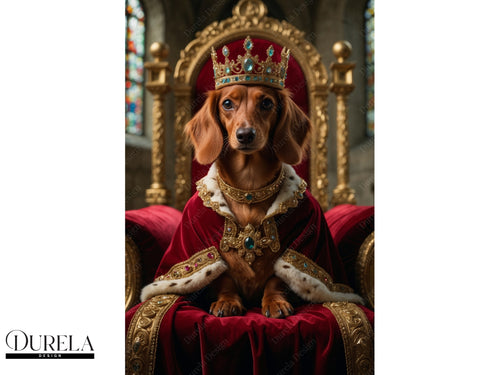 Dachshund King Fantasy Wall Art