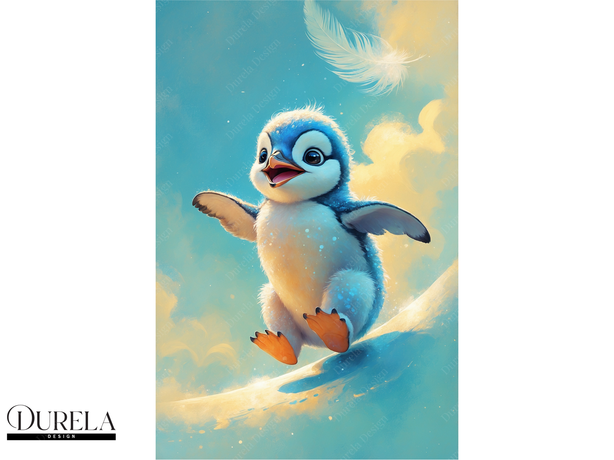 Joyful Baby Penguin Wall Art (digital file)