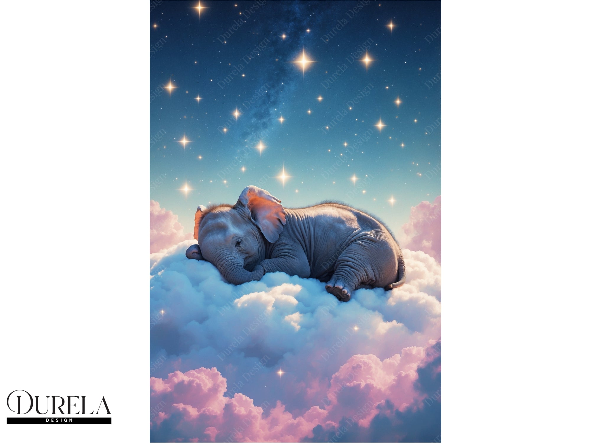 Sleepy Elephant Wall Art (digital file)