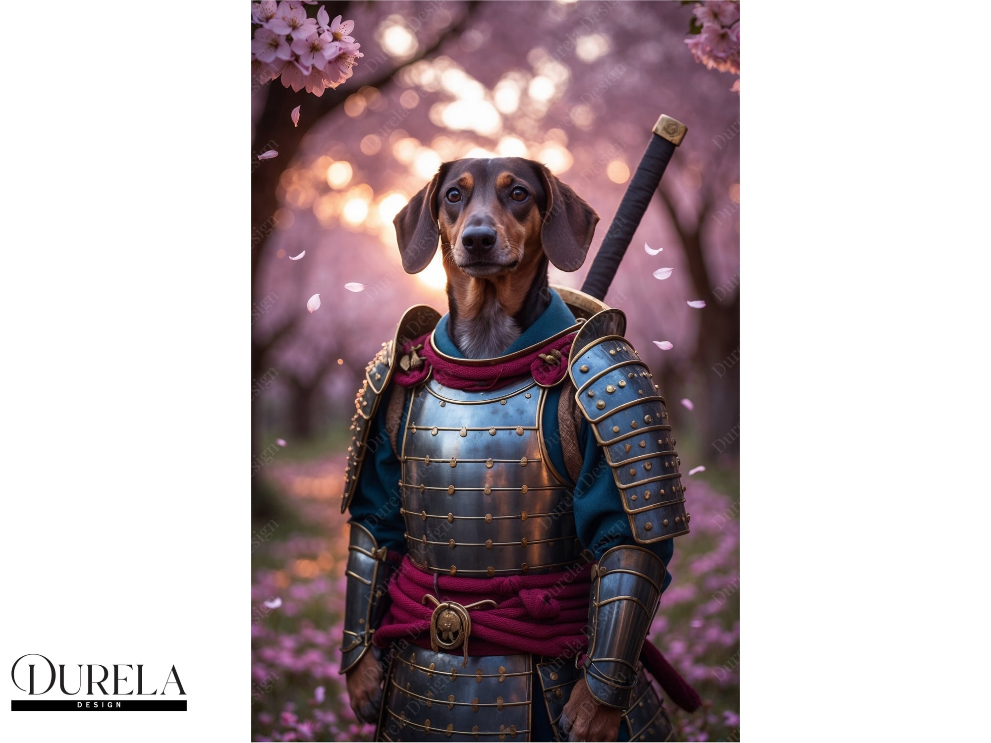 Dachshund Samurai Fantasy Wall Art