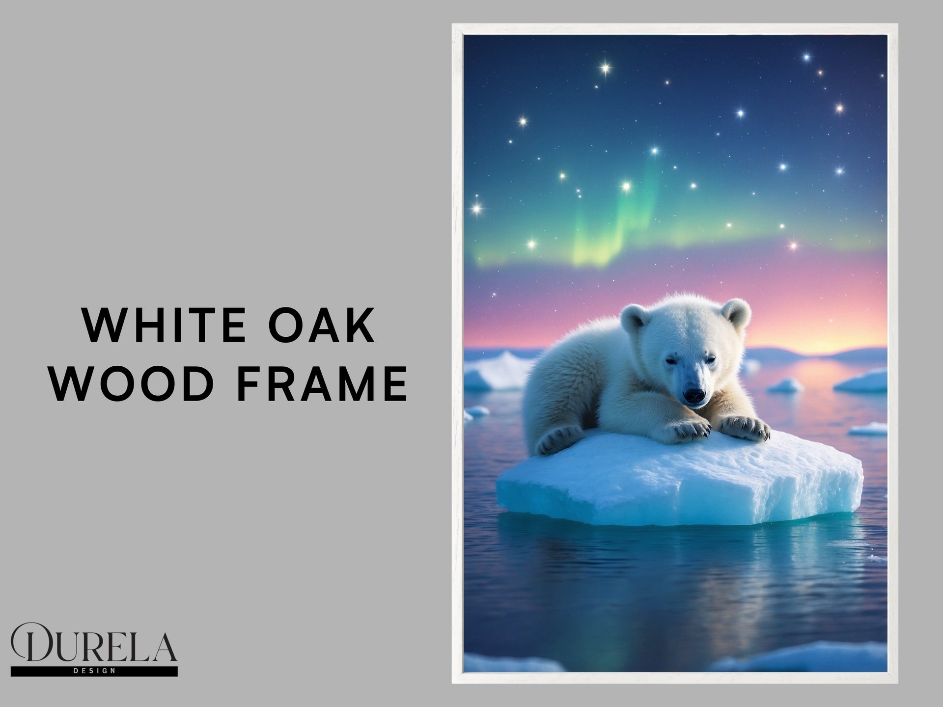 Sleepy Polar Bear Nursery Wall Art