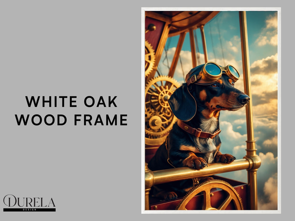 Dachshund Steampunk Pilot Fantasy Wall Art