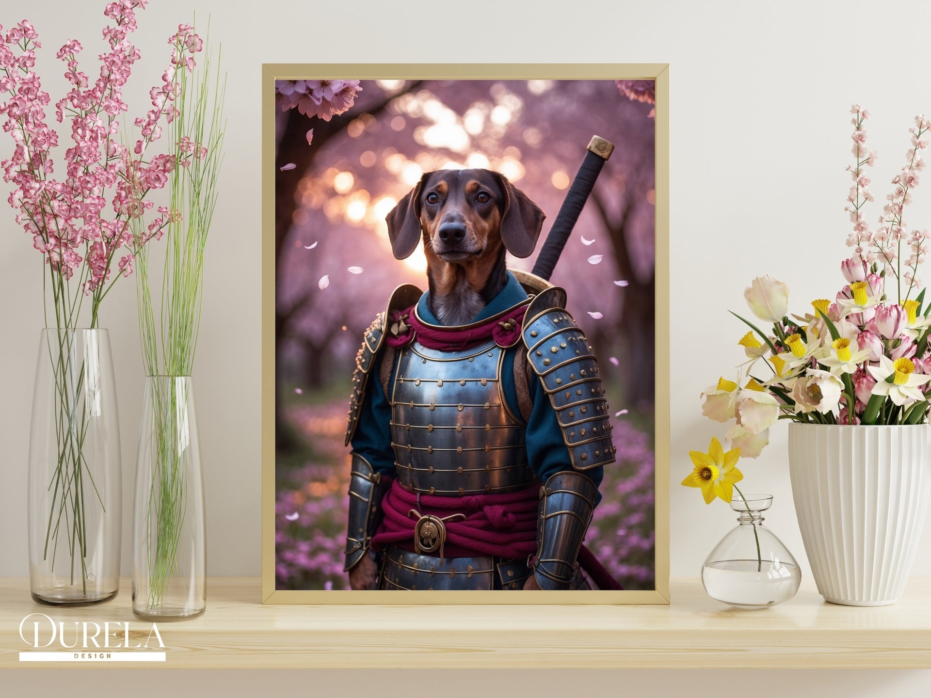 Dachshund Samurai Fantasy Wall Art