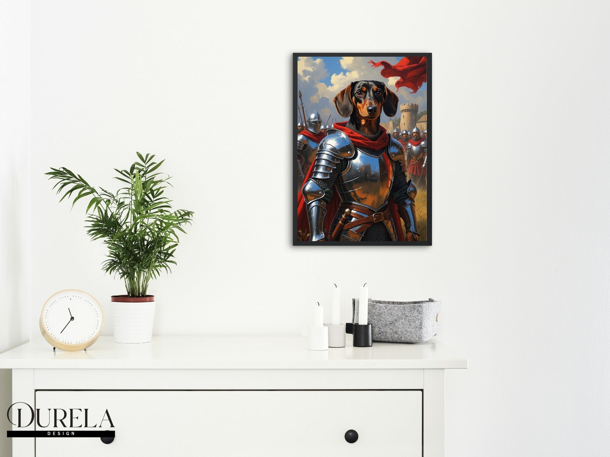 Dachshund Soldier Fantasy Wall Art