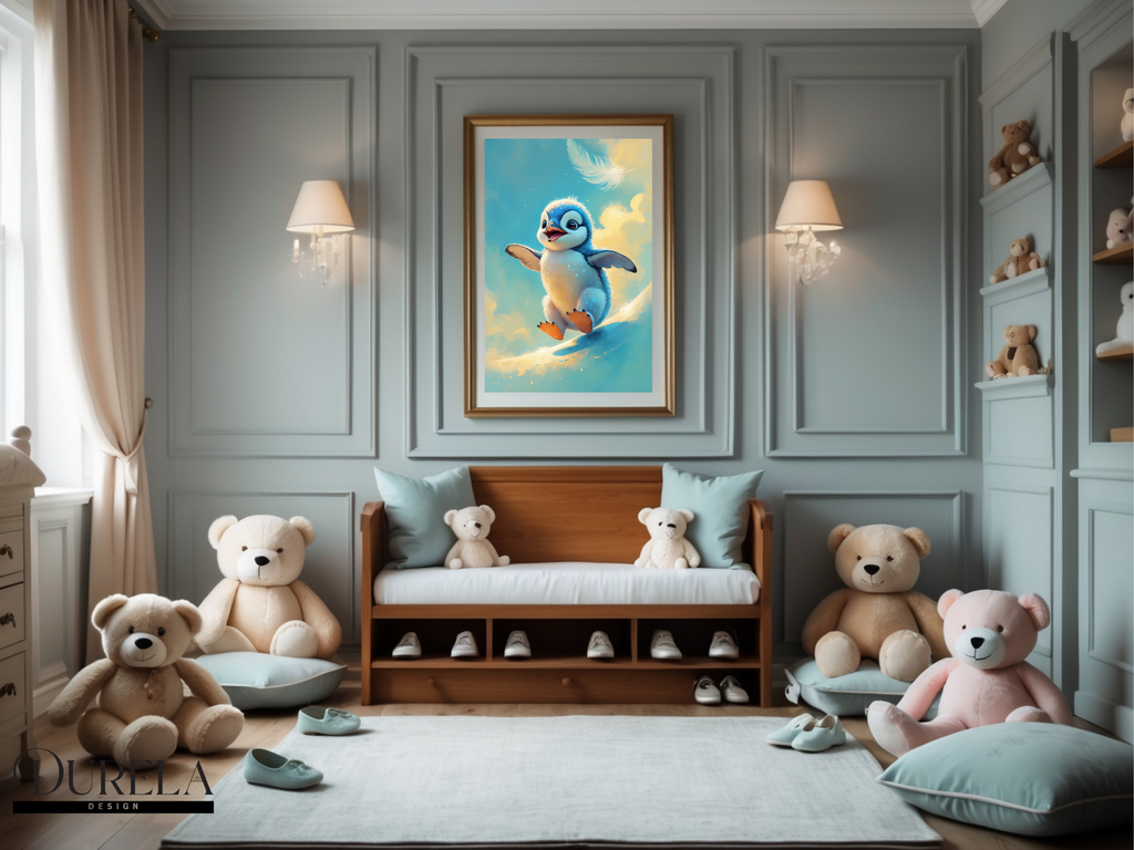 Joyful Baby Penguin Wall Art (digital file)