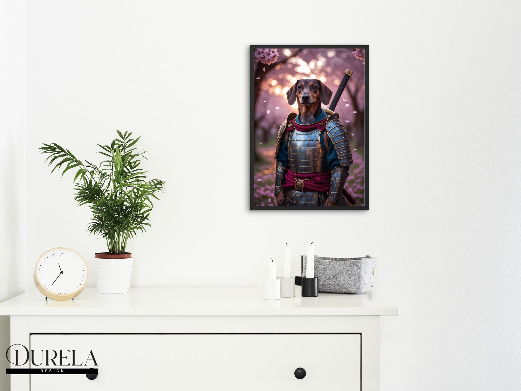 Dachshund Samurai Fantasy Wall Art