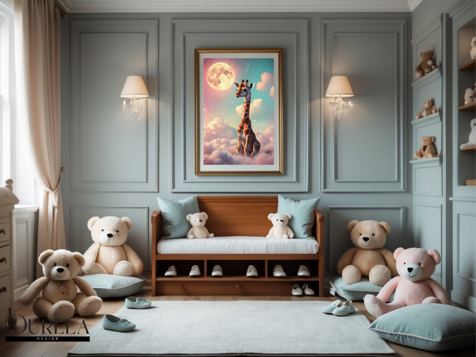 Moonlight Giraffe Wall Art (digital file)