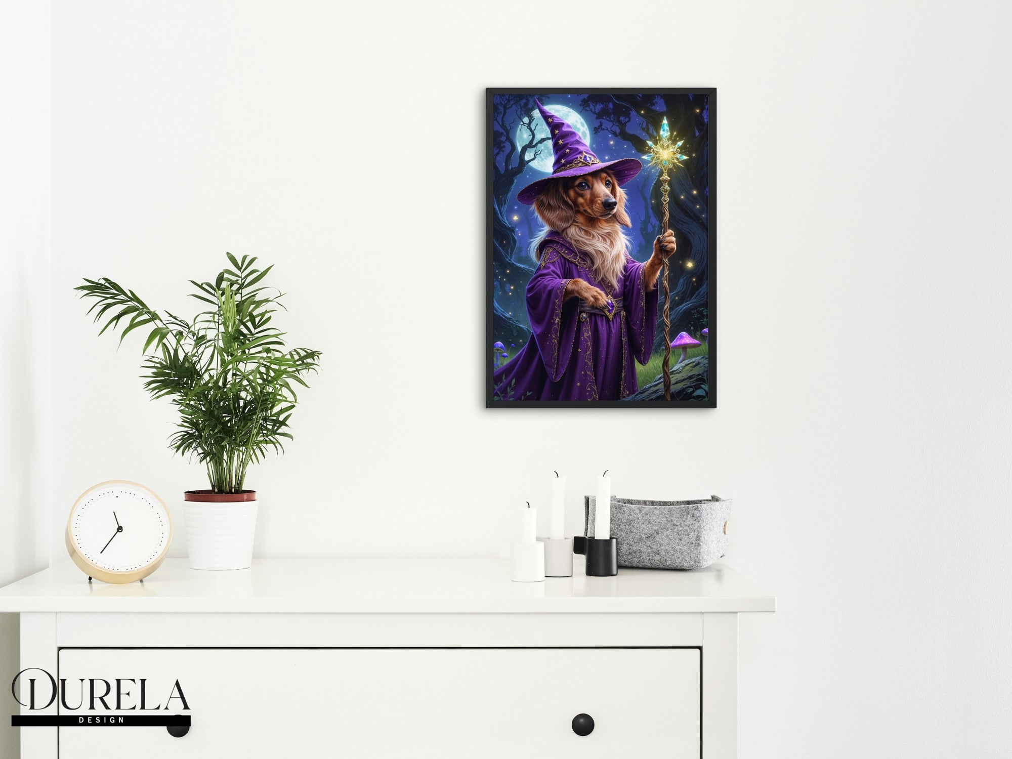 Dachshund Wizard Fantasy Wall Art (digital file)