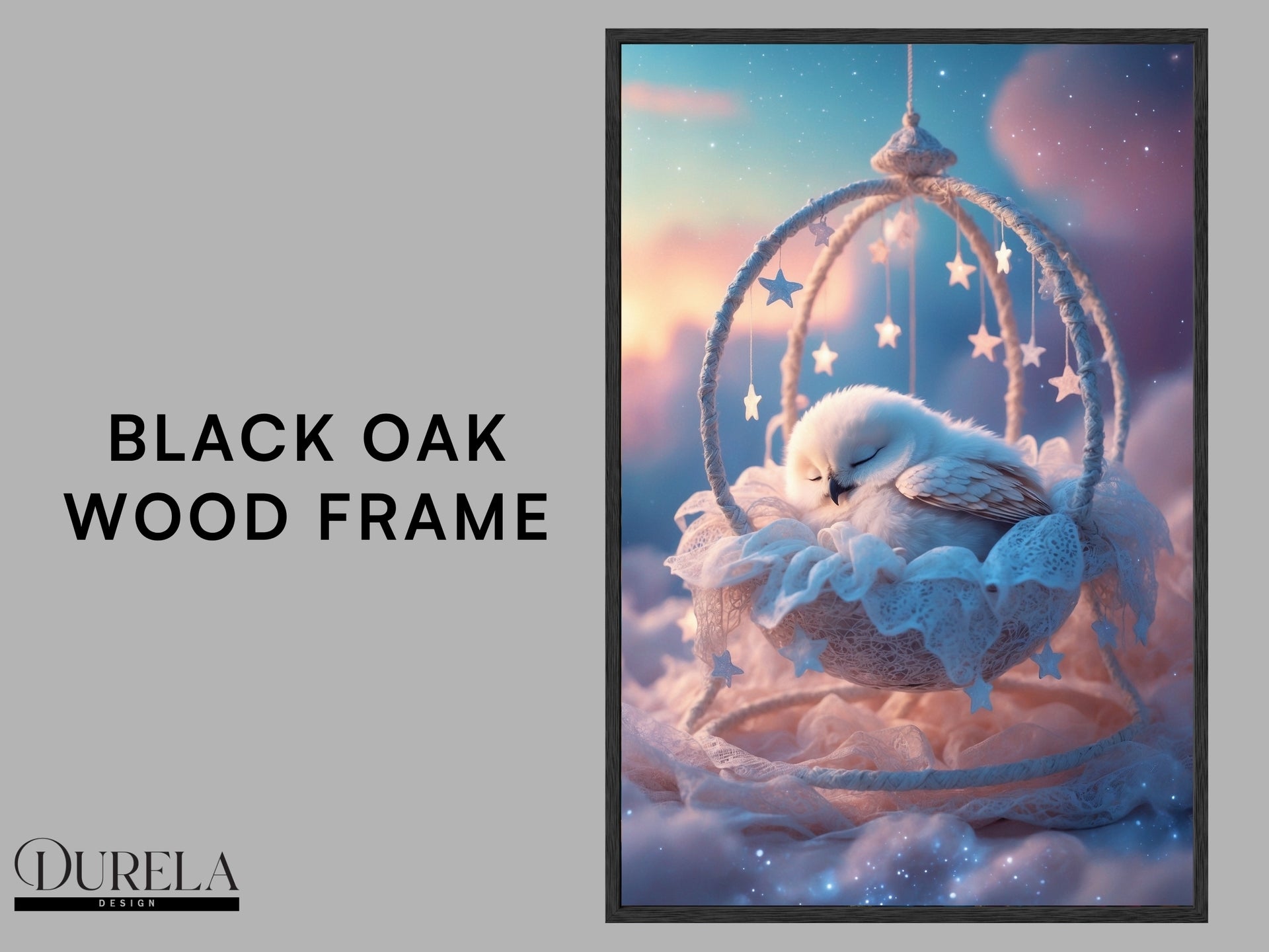 Sleeping Baby Owl Wall Art
