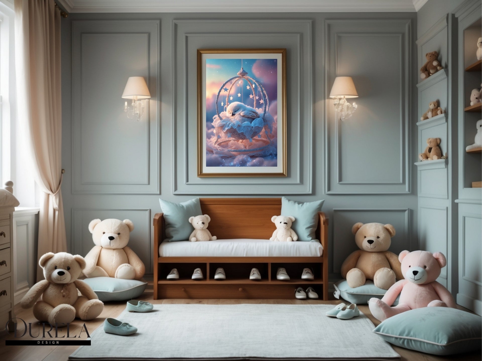 Sleeping Baby Owl Wall Art