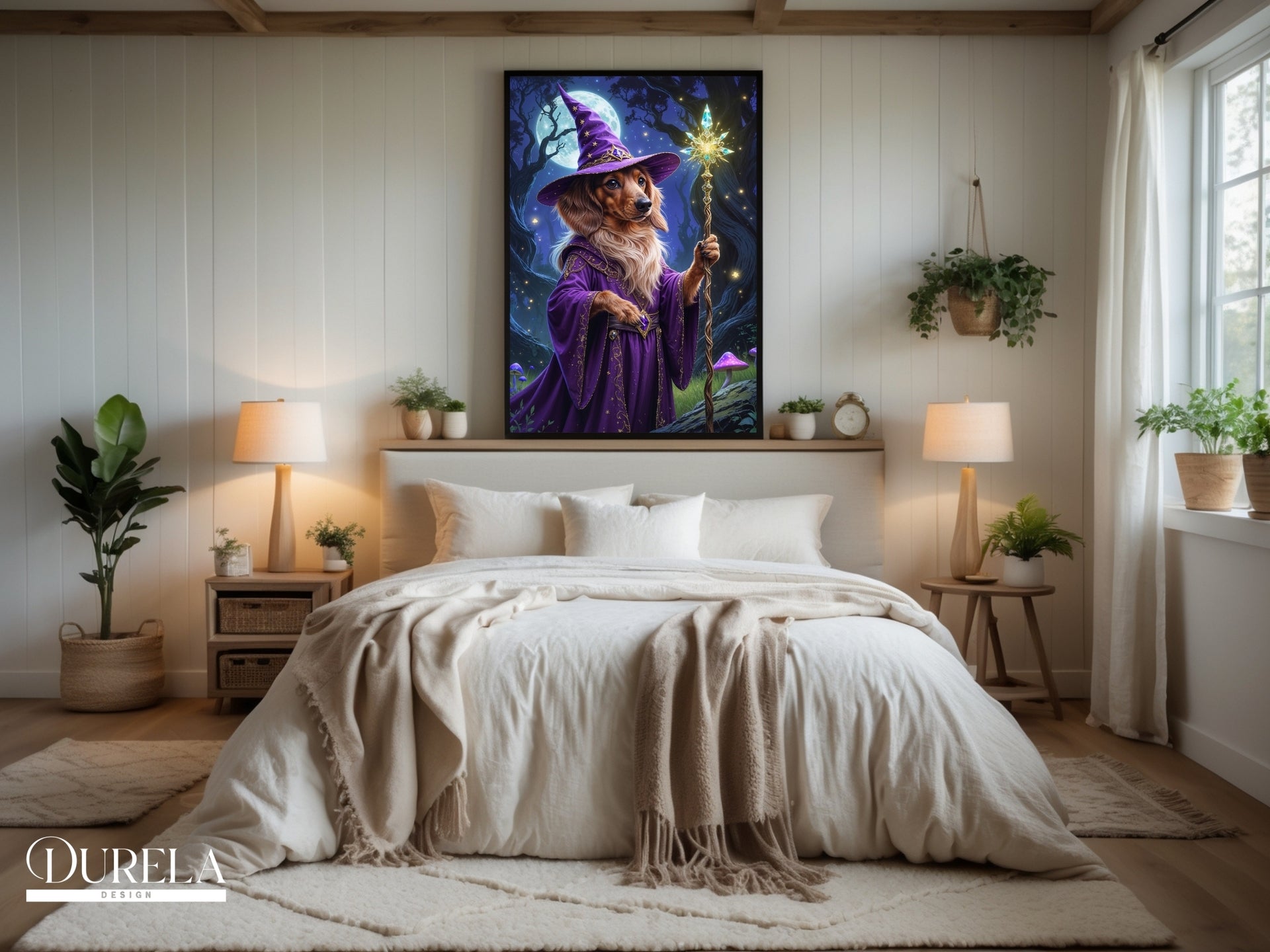 Dachshund Wizard Fantasy Wall Art