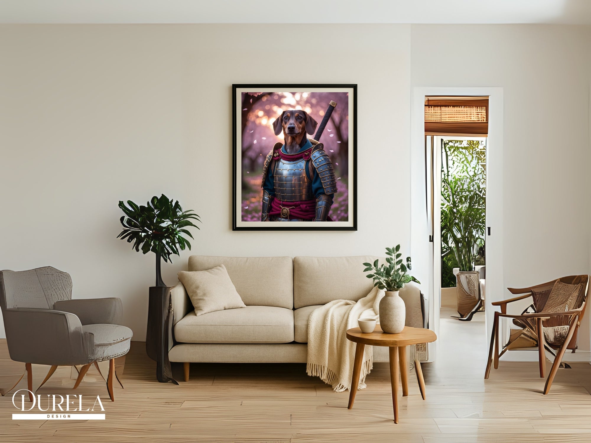 Dachshund Samurai Fantasy Wall Art