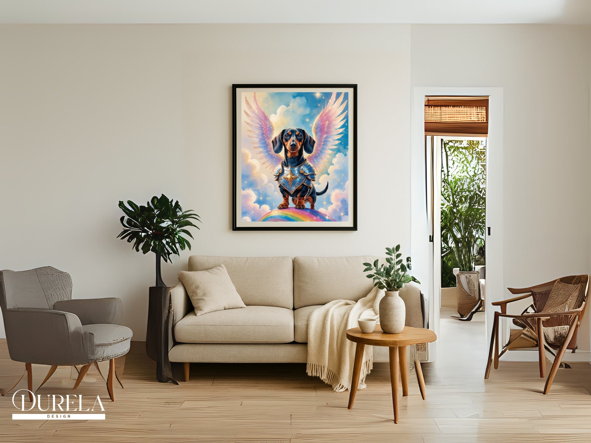 Dachshund Angel Fantasy Wall Art
