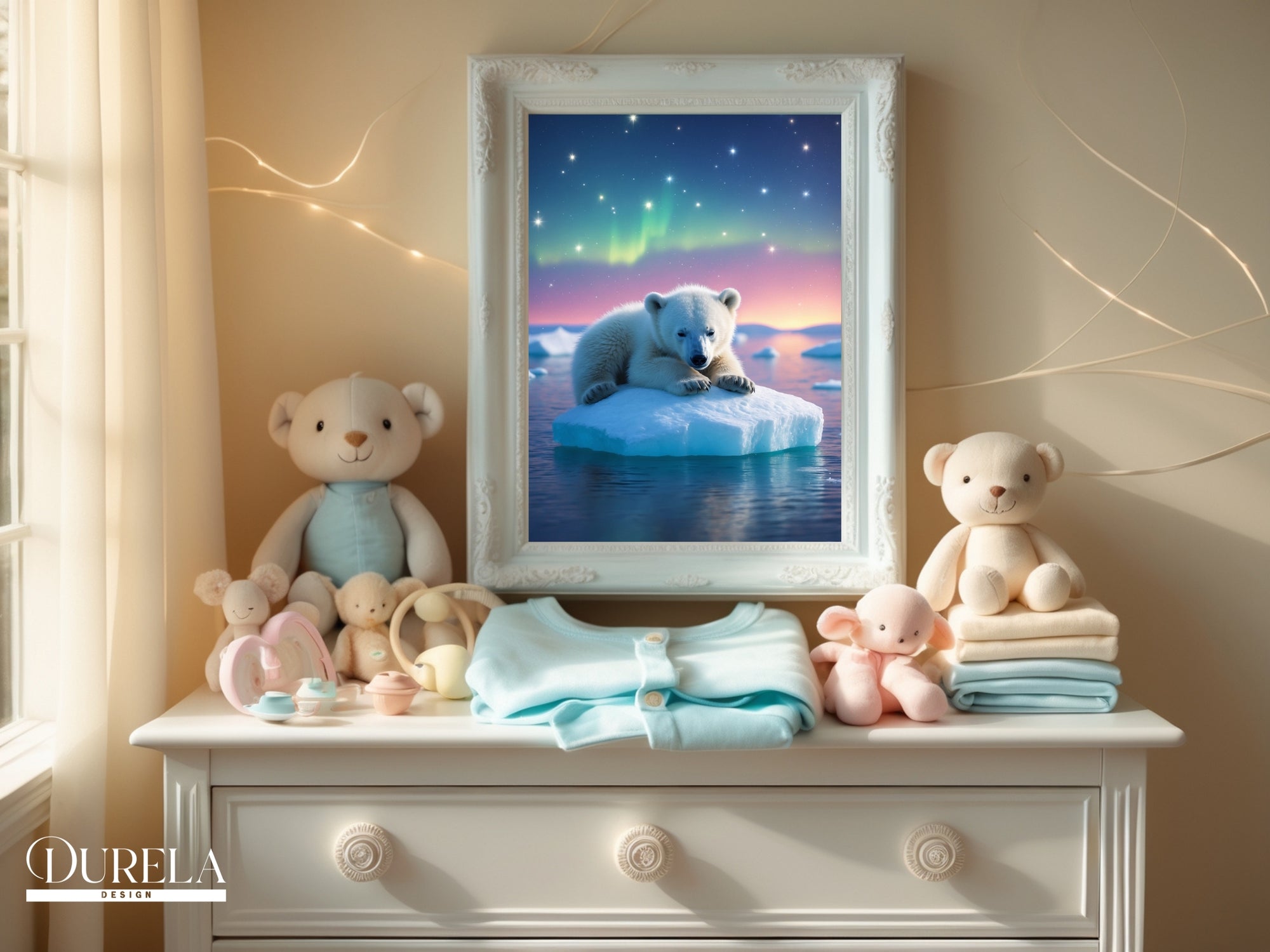 Sleepy Polar Bear Wall Art (digital file)