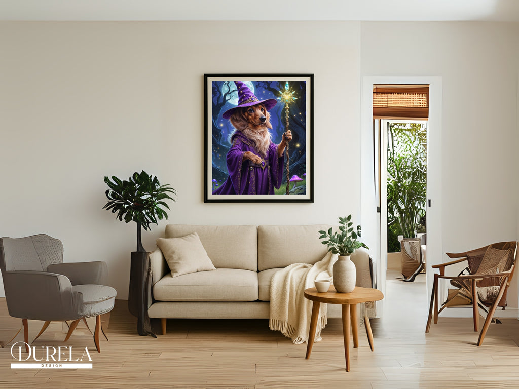 Dachshund Wizard Fantasy Wall Art (digital file)
