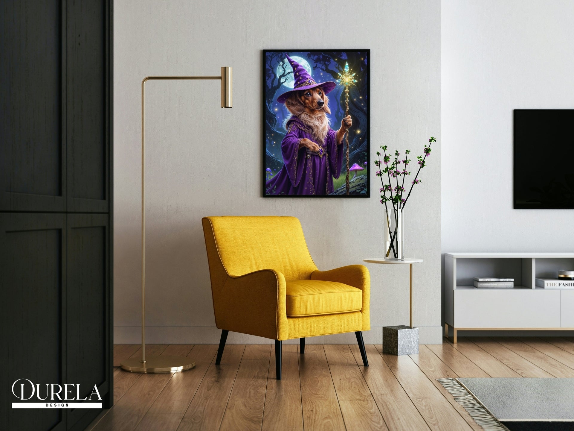 Dachshund Wizard Fantasy Wall Art