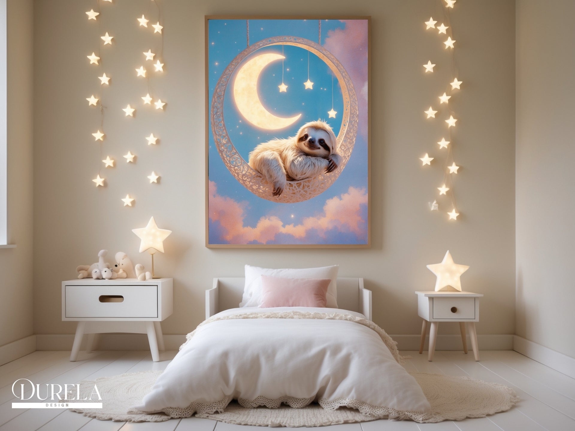Moonlight Hanging Sloth Wall Art