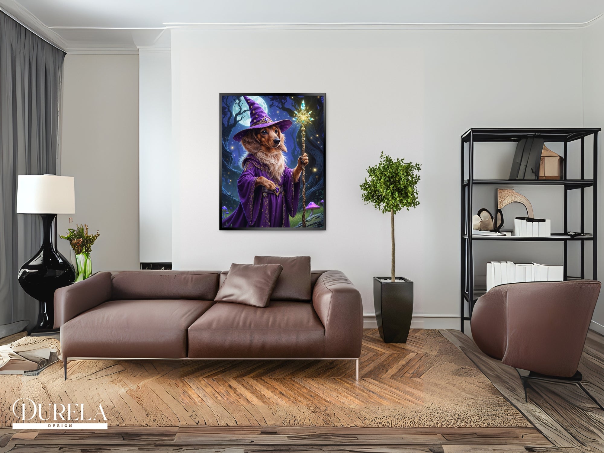 Dachshund Wizard Fantasy Wall Art (digital file)