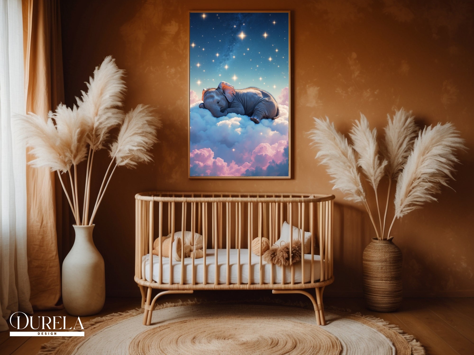 Sleepy Elephant Wall Art (digital file)