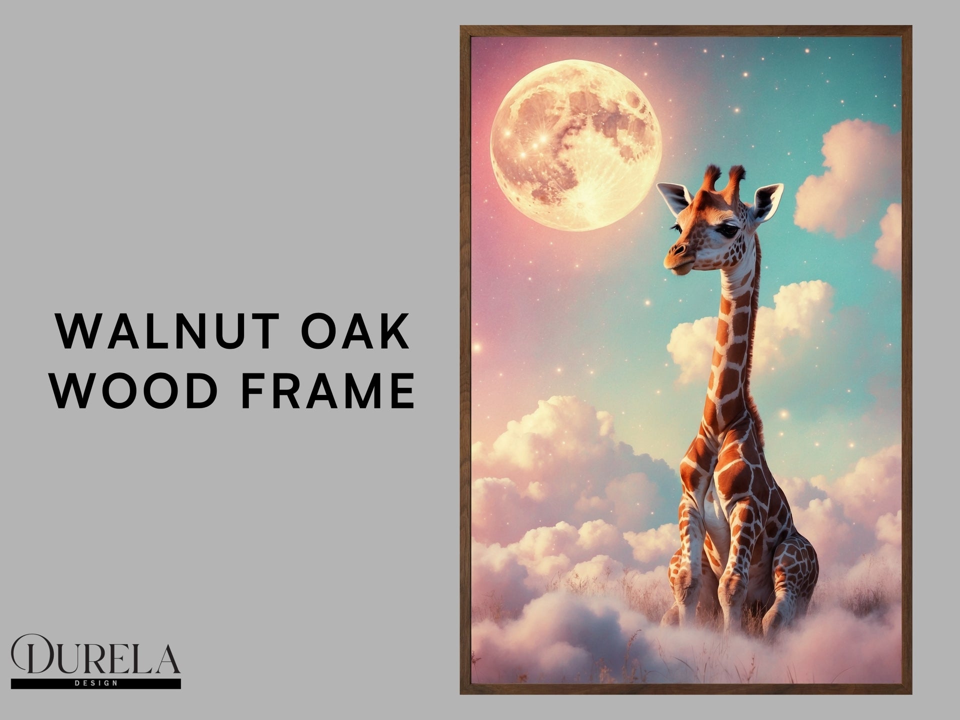Moonlight Giraffe Nursery Wall Art