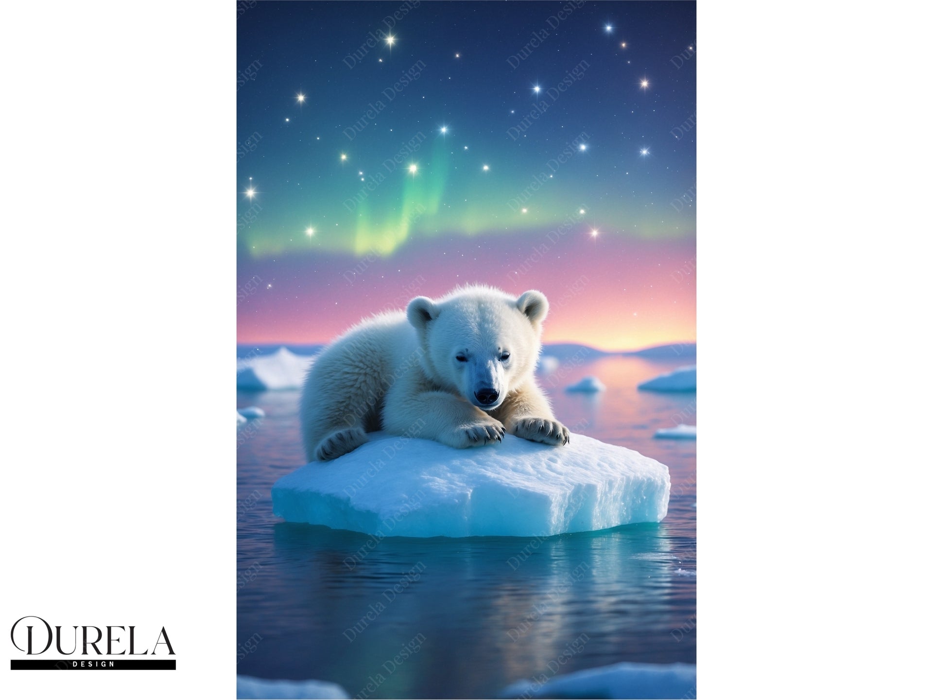 Sleepy Polar Bear Nursery Wall Art