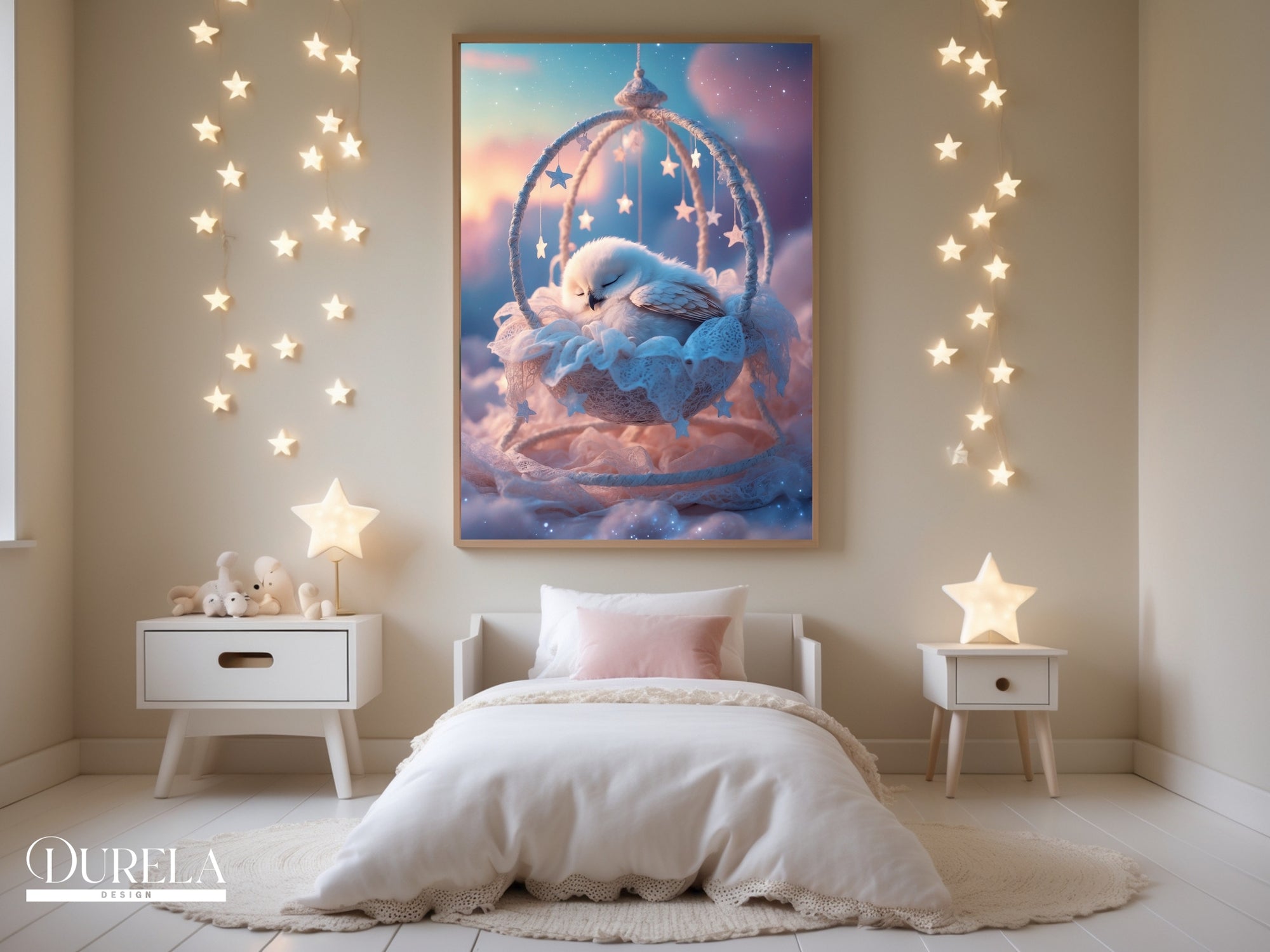 Sleeping Baby Owl Wall Art (digital file)