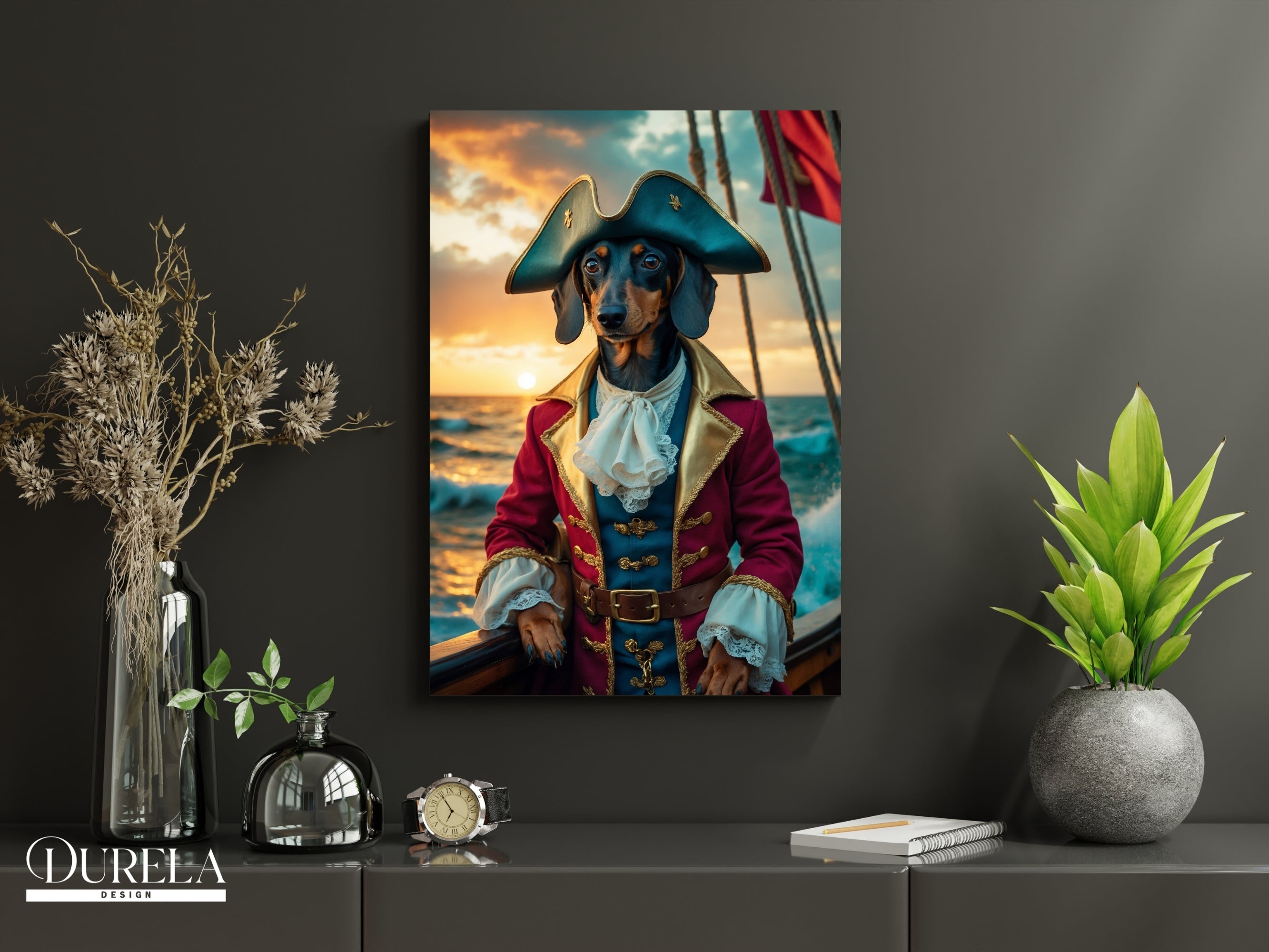 Dachshund Pirate Fantasy Wall Art