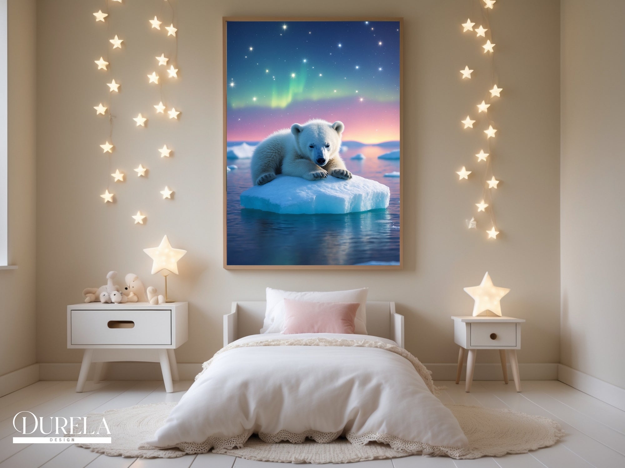 Sleepy Polar Bear Wall Art (digital file)